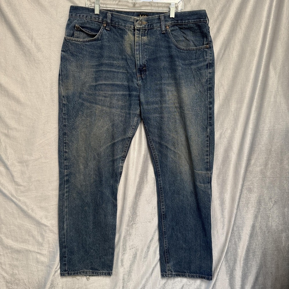 Lee Jeans Mens 40x30 Blue Regular Fit 100% Cotton Denim Straight Leg Casual